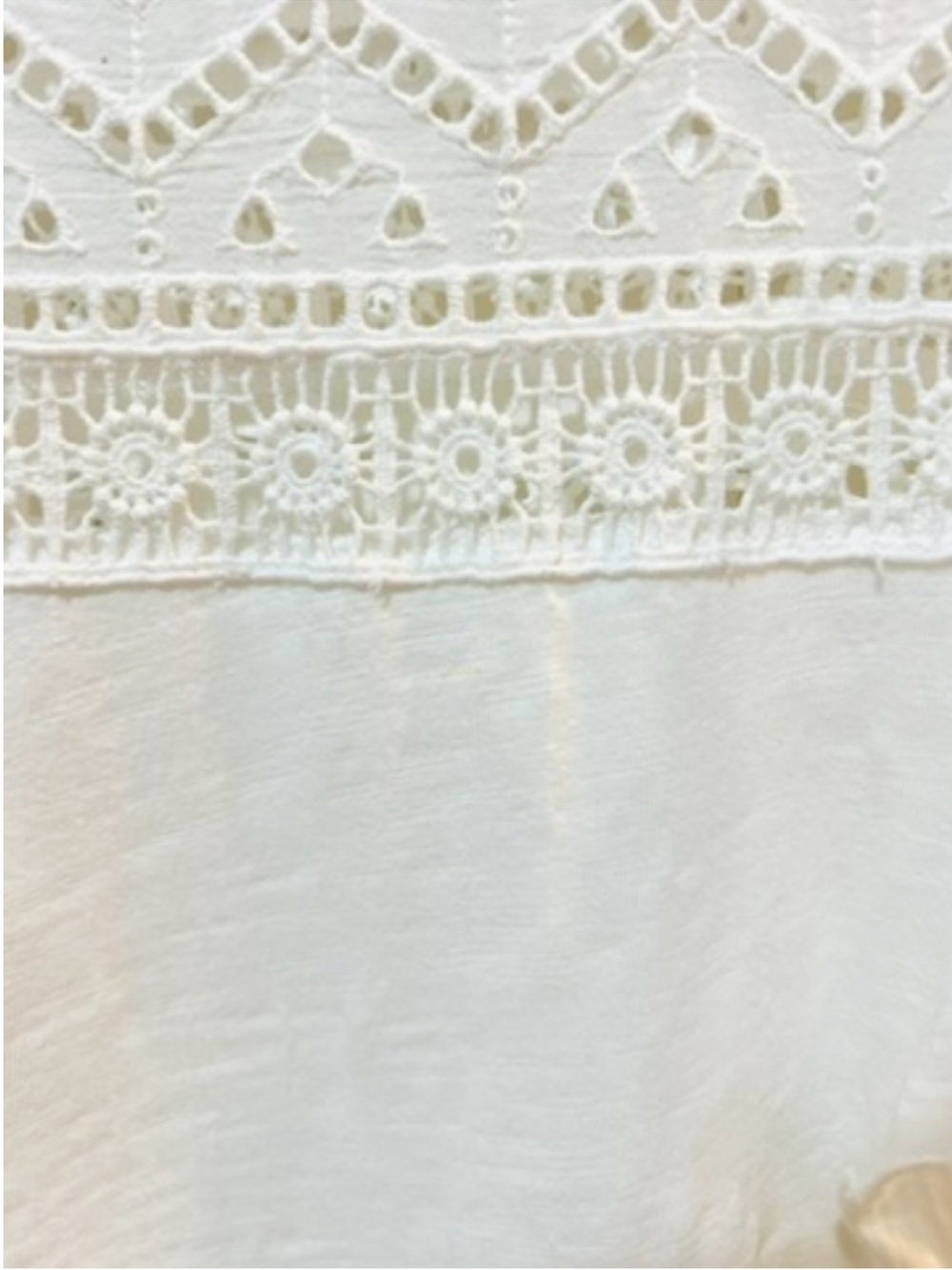 Anthropologie Ivory Eyelet Crochet Ruffle Lace Top Romantic Cottagecore Size S - Picture 6 of 9